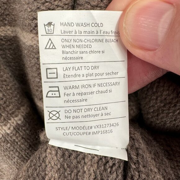 Vince Striped Brown and Tan Cardigan - Picture 9 of 11